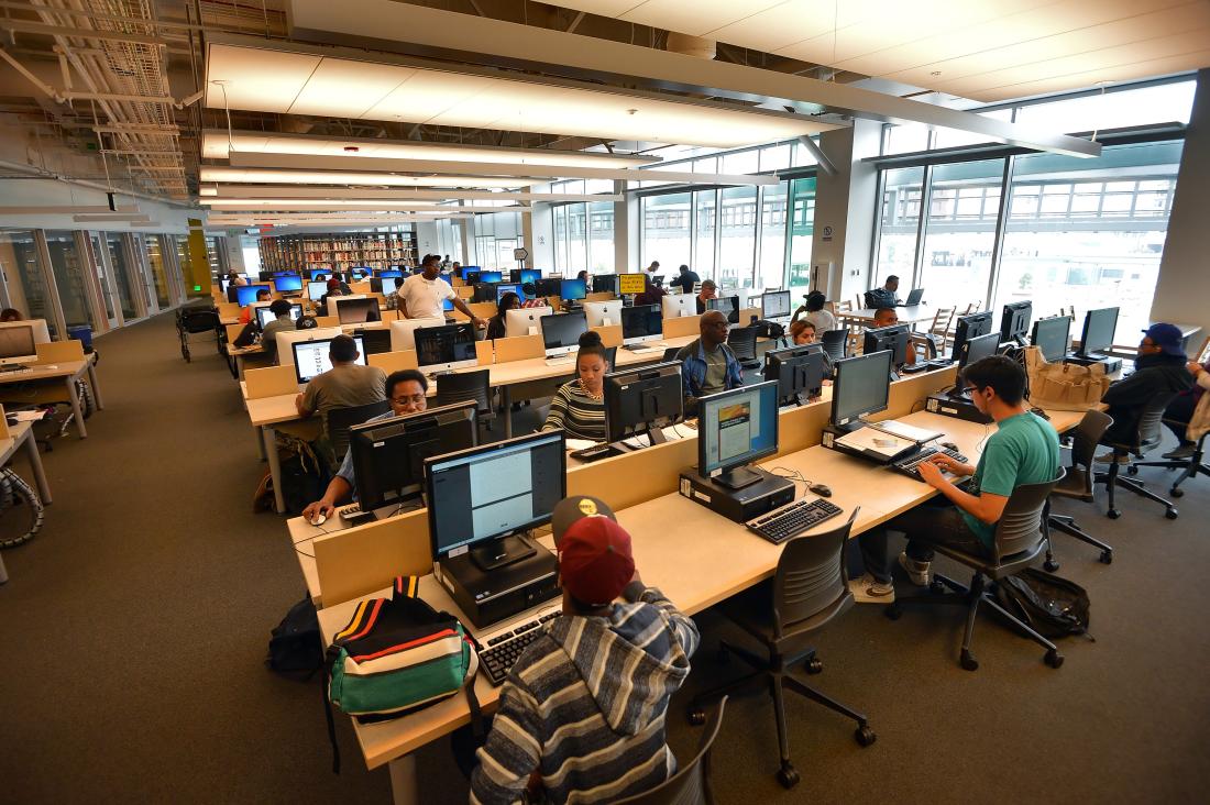 Students Using the Equipment of the Computer Lab 