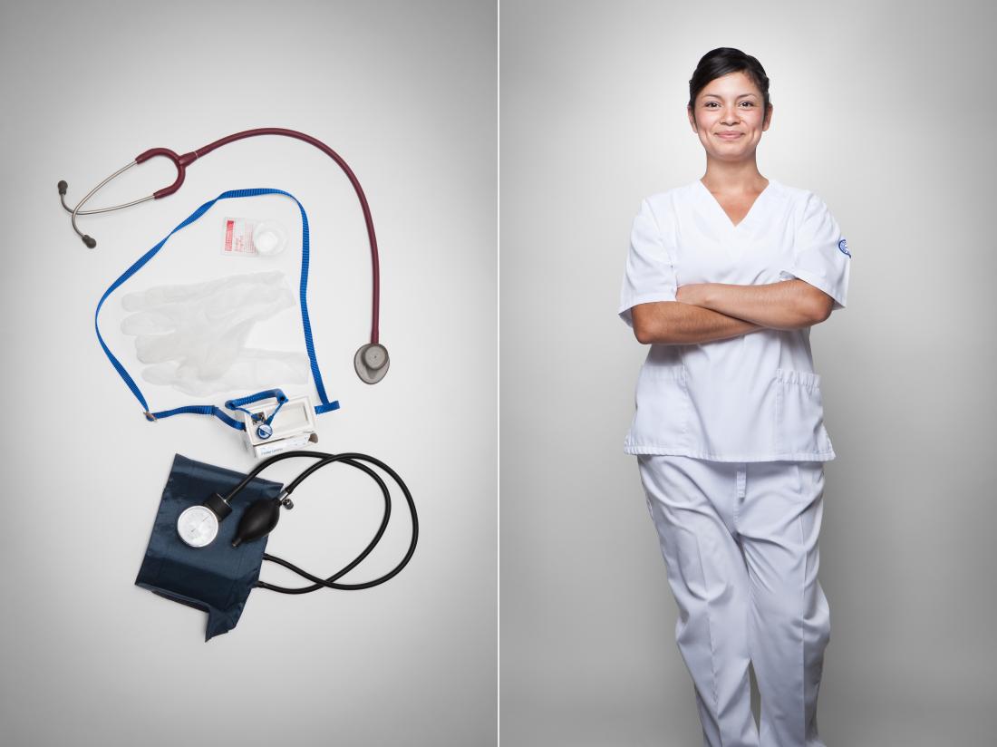 Nursing Student with Equipment