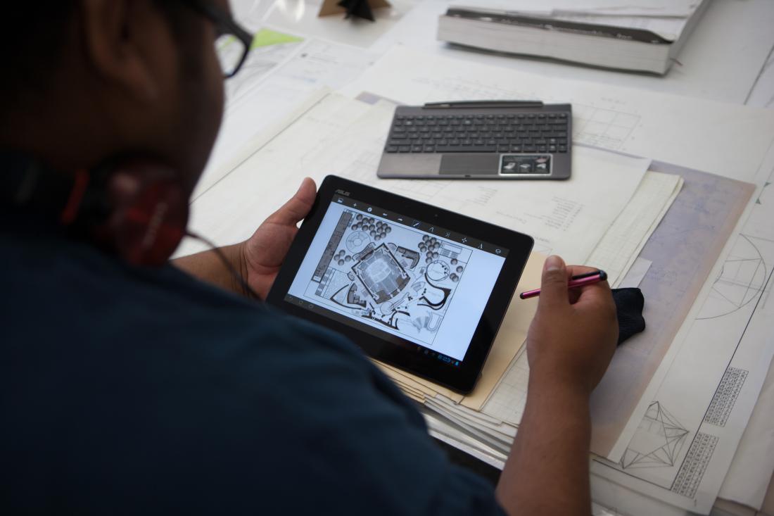 Student with Tablet in class