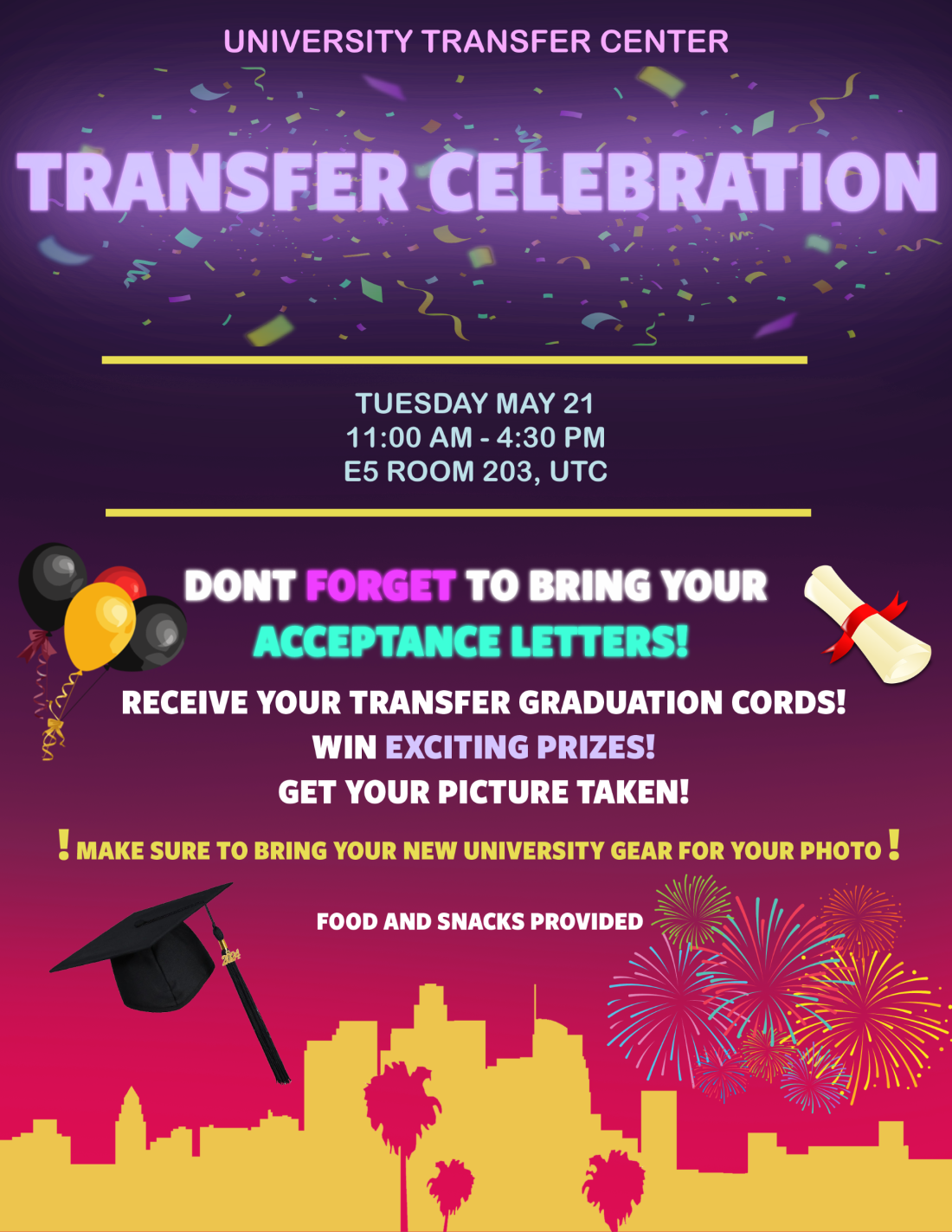 University Transfer Center Transfer Celebration flyer