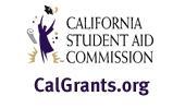 Image says California Student Aid Commission. It has a person throwing a graduation hat in the air.