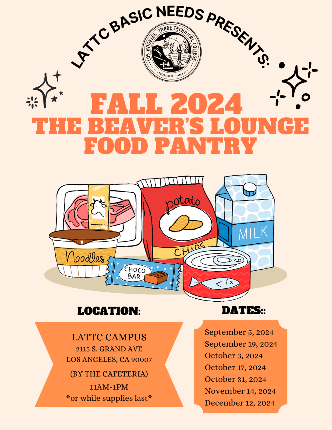 The Beaver's Lounge Fall Food Pantry Flyer