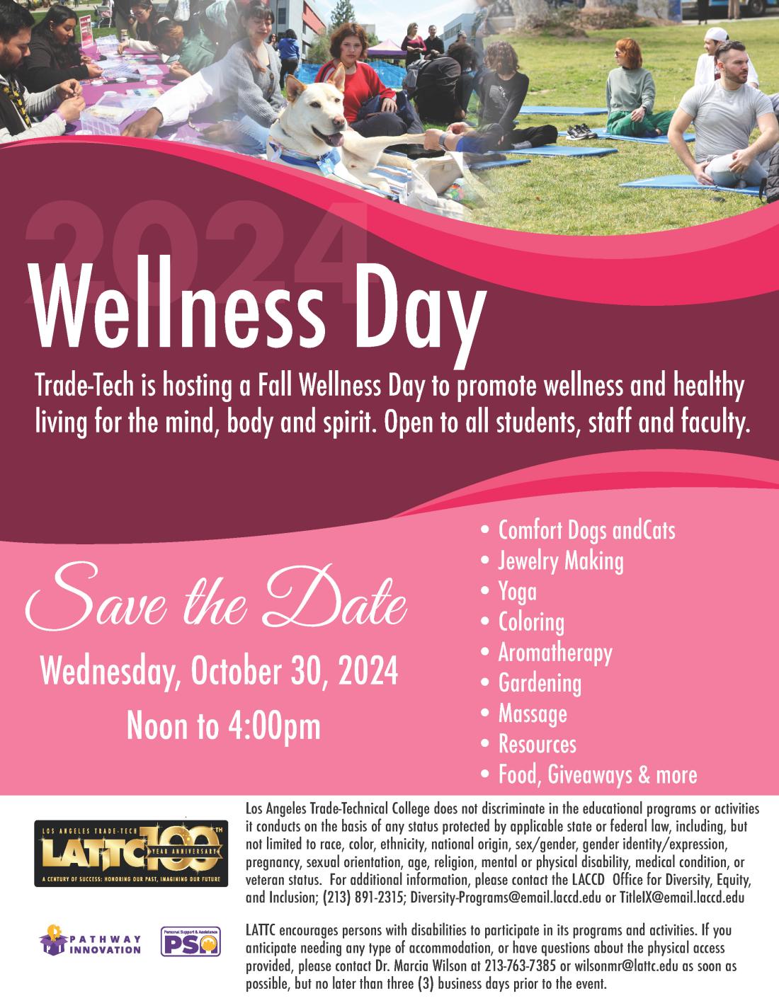 Fall 2024 Wellness Day Flyer