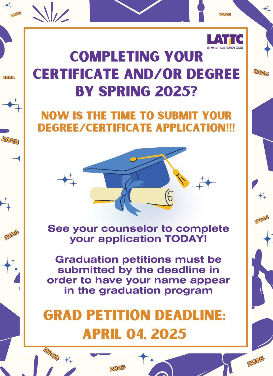 graduation petition deadline