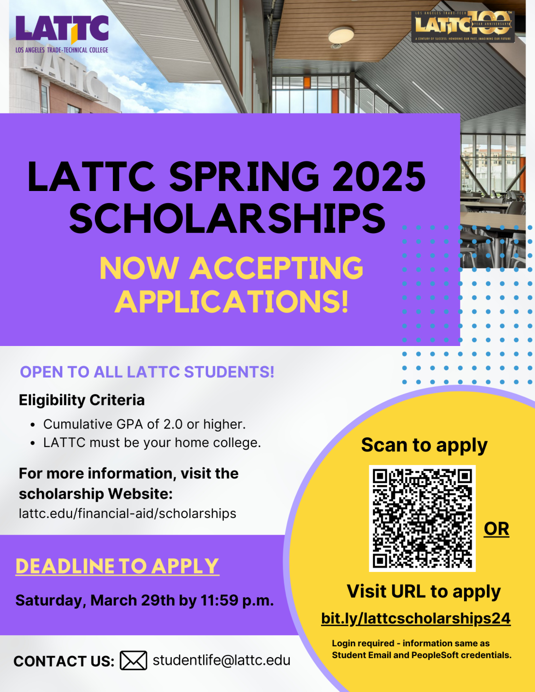 LATTC Spring 2025 Scholarship Flyer