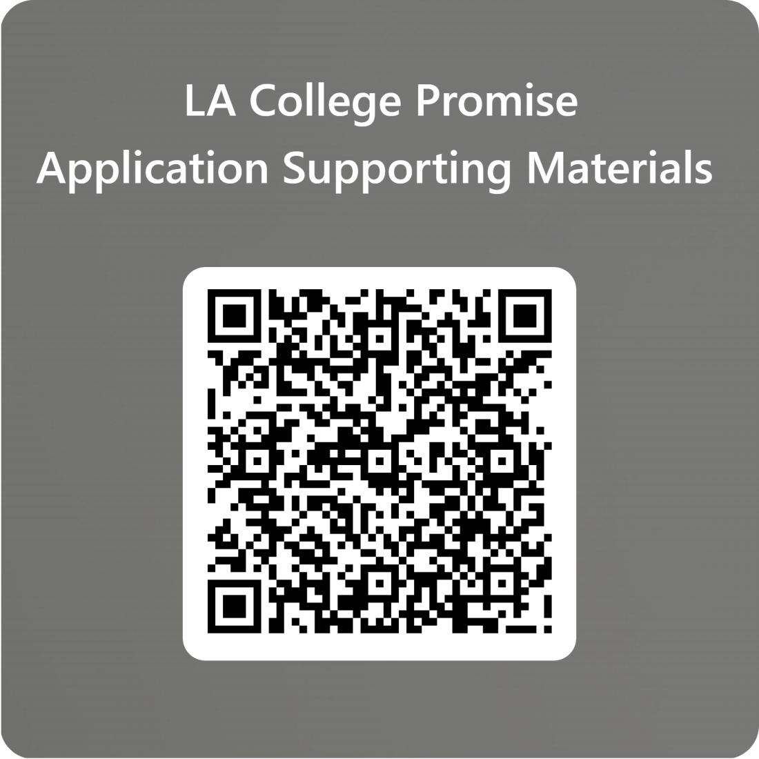 QR Code for LA College Promise Application Supporting Materials